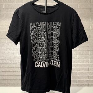 Calvin Klein Black Short Sleeve Tee with Logo Design